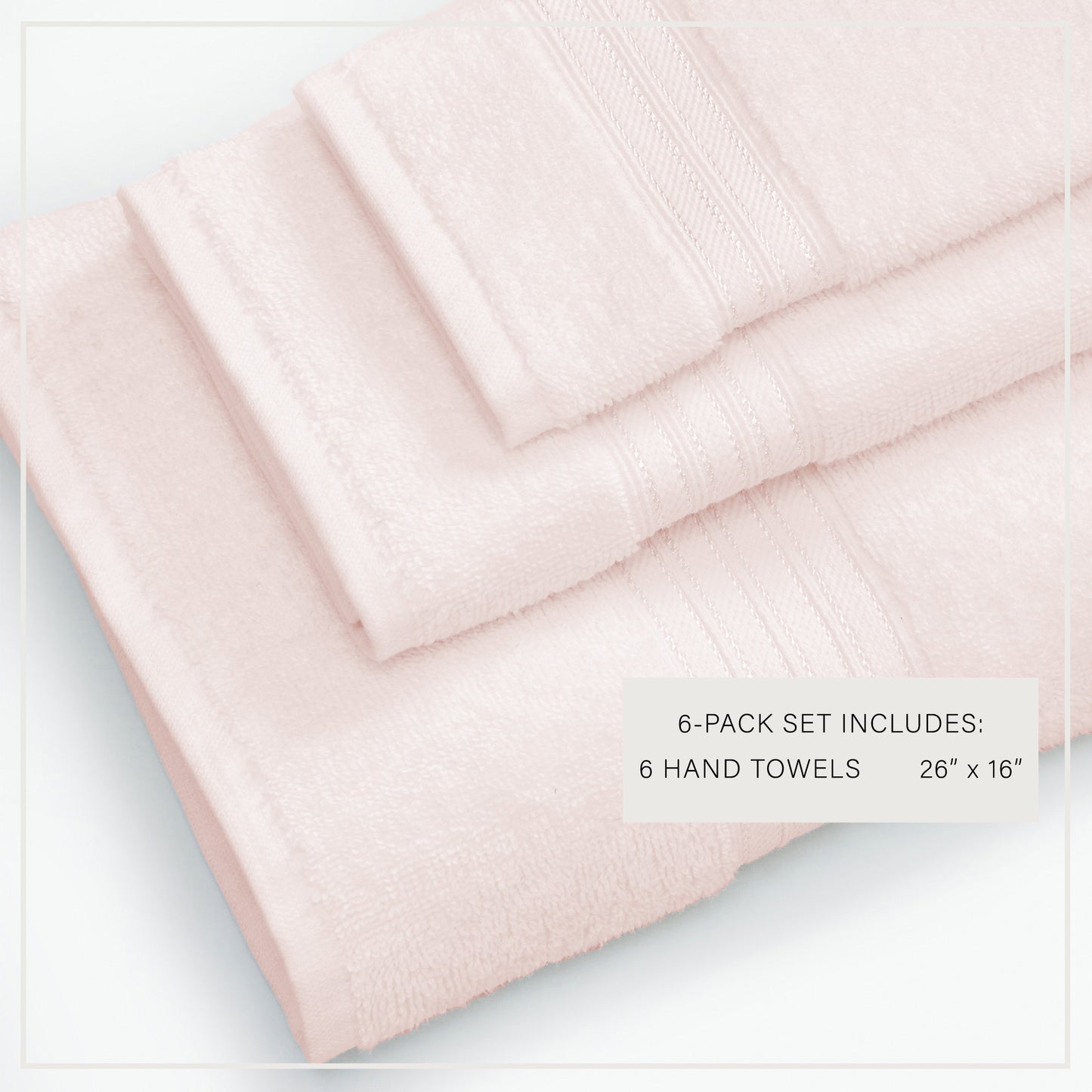 6 Pack Cotton Hand Towels - Cooper Collection