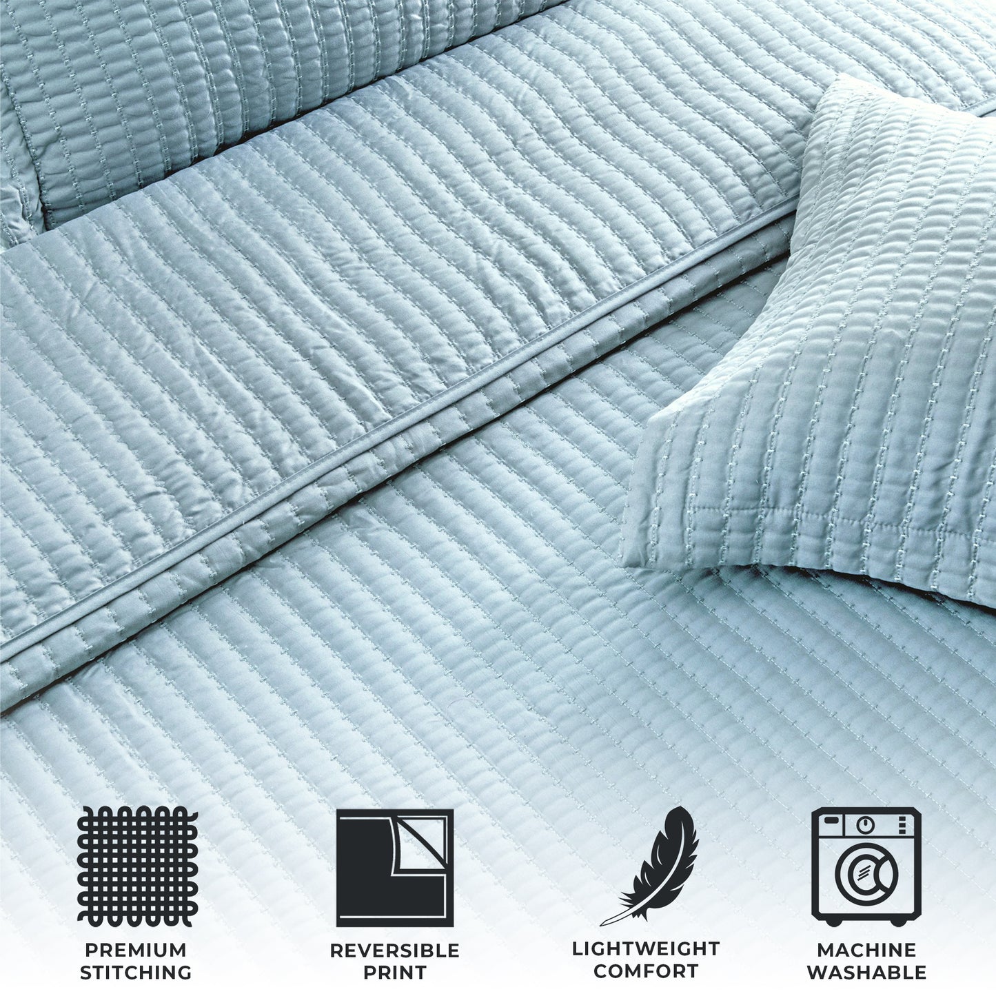 3-Piece Solid Quilt - Alicia Collection
