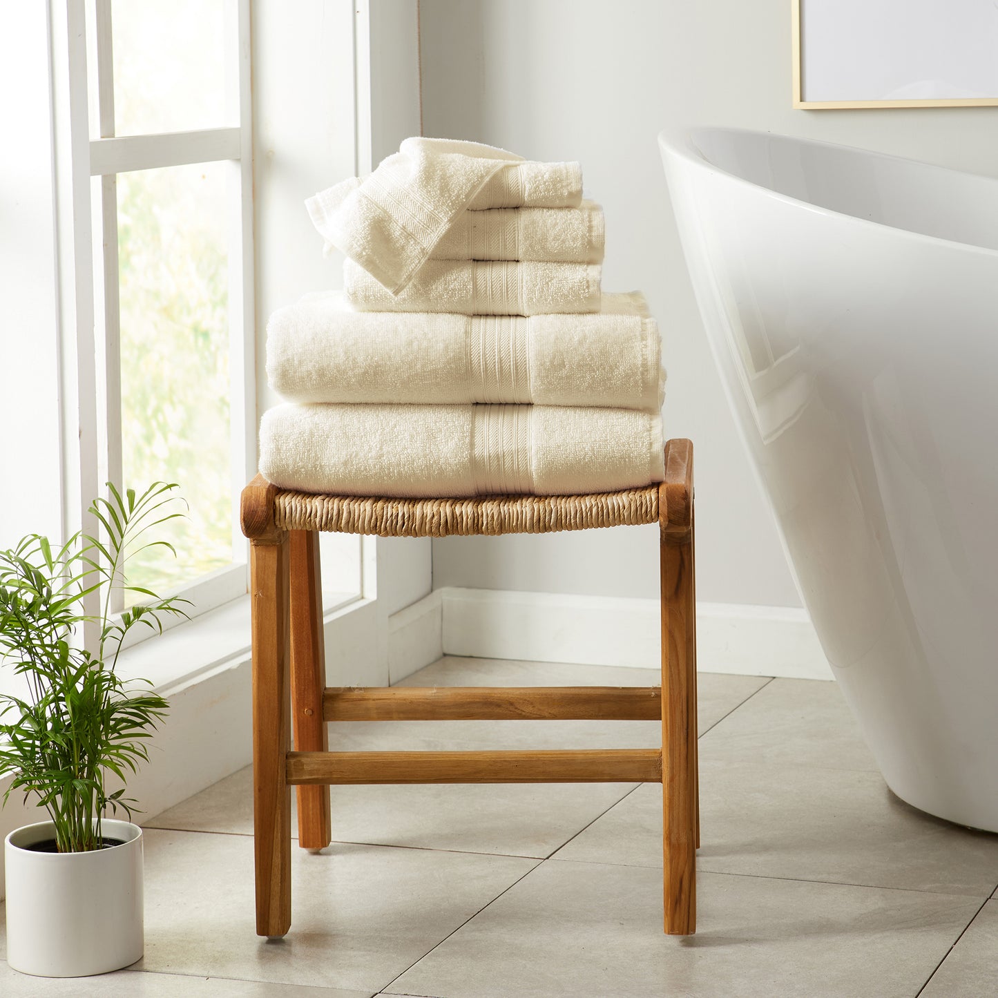 6 Pack Cotton Hand Towels - Cooper Collection