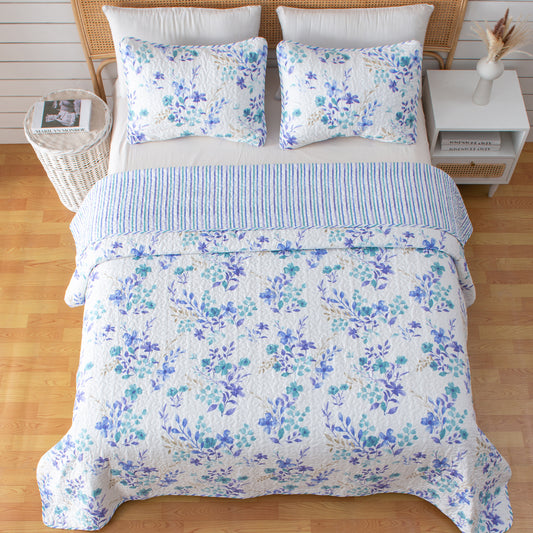 April Morning Floral Quilt Set