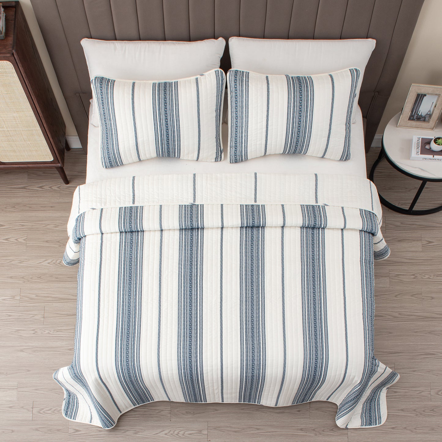 3-Piece Stripe Quilt - Wesley Collection