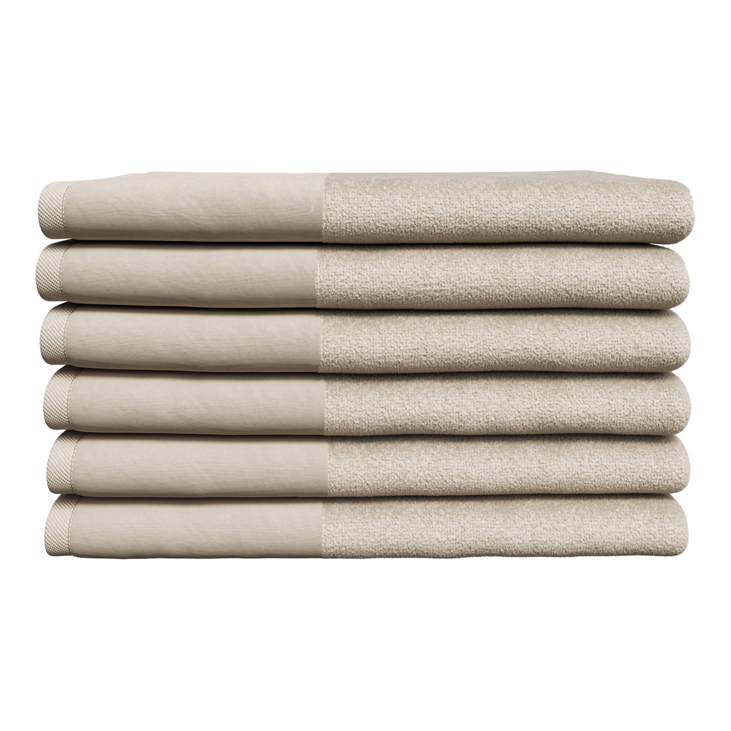 100% Cotton Linen Like Border Bath Towel Set