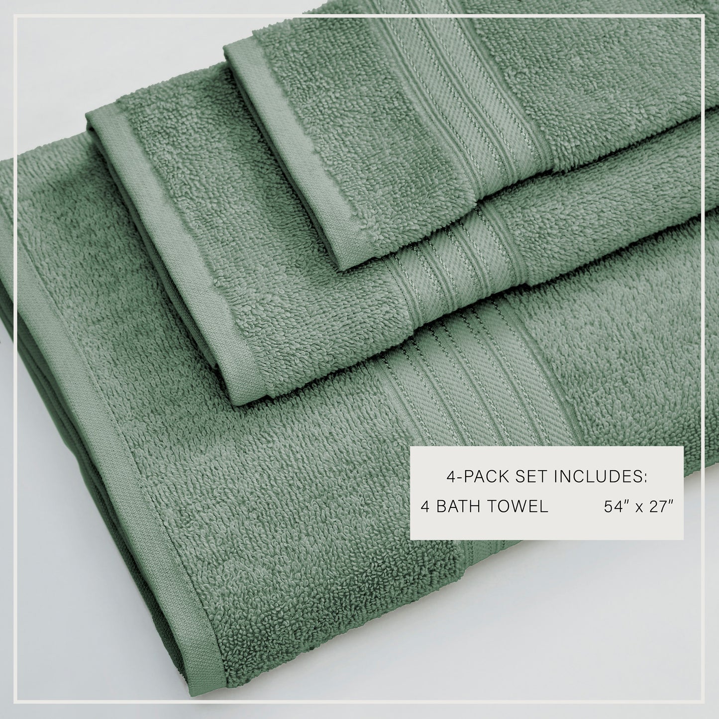 4 Pack Cotton Bath Towels - Cooper Collection