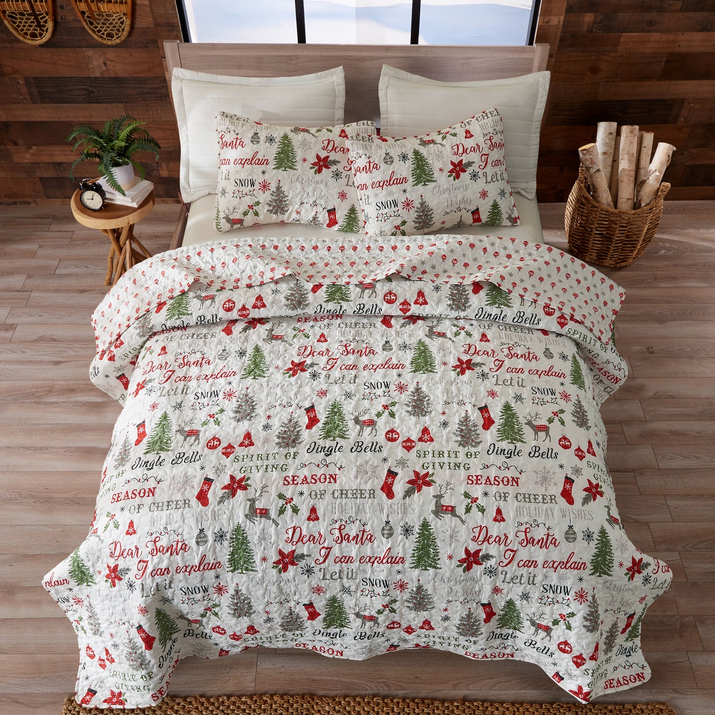 Holiday 3 Piece Quilt Set - Carol Collection