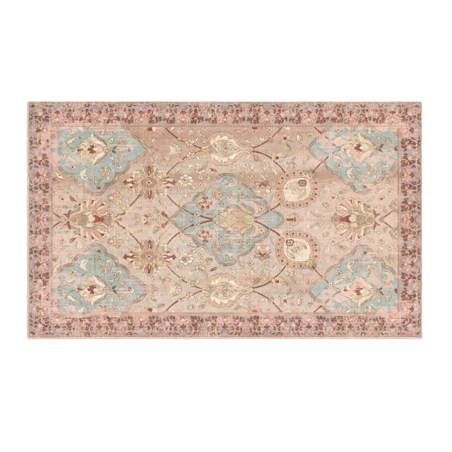 Ultra Soft Distressed Boho Inspired Machine Washable Area Rug