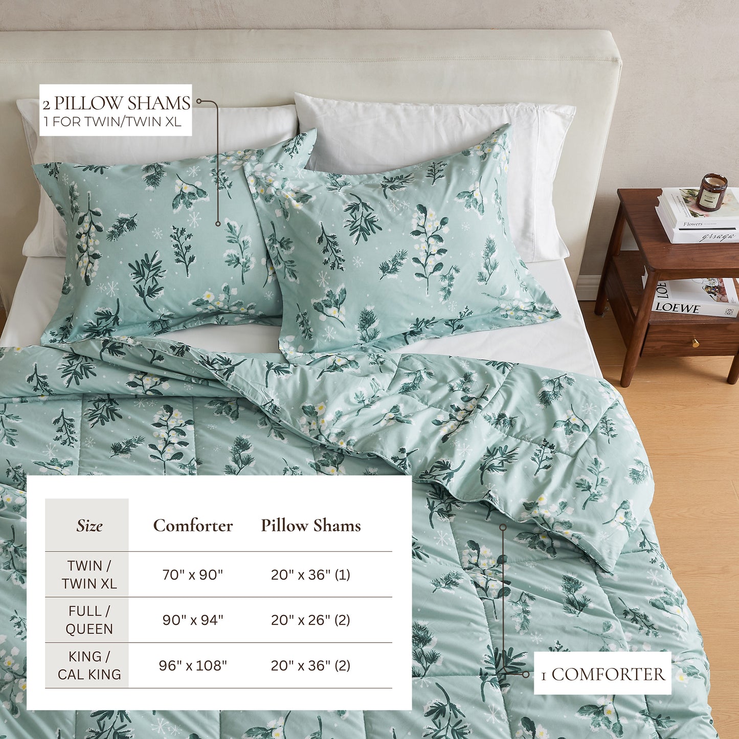 Reversible Christmas Comforter and Sham Set - Holiday / Lodge Odette Collection