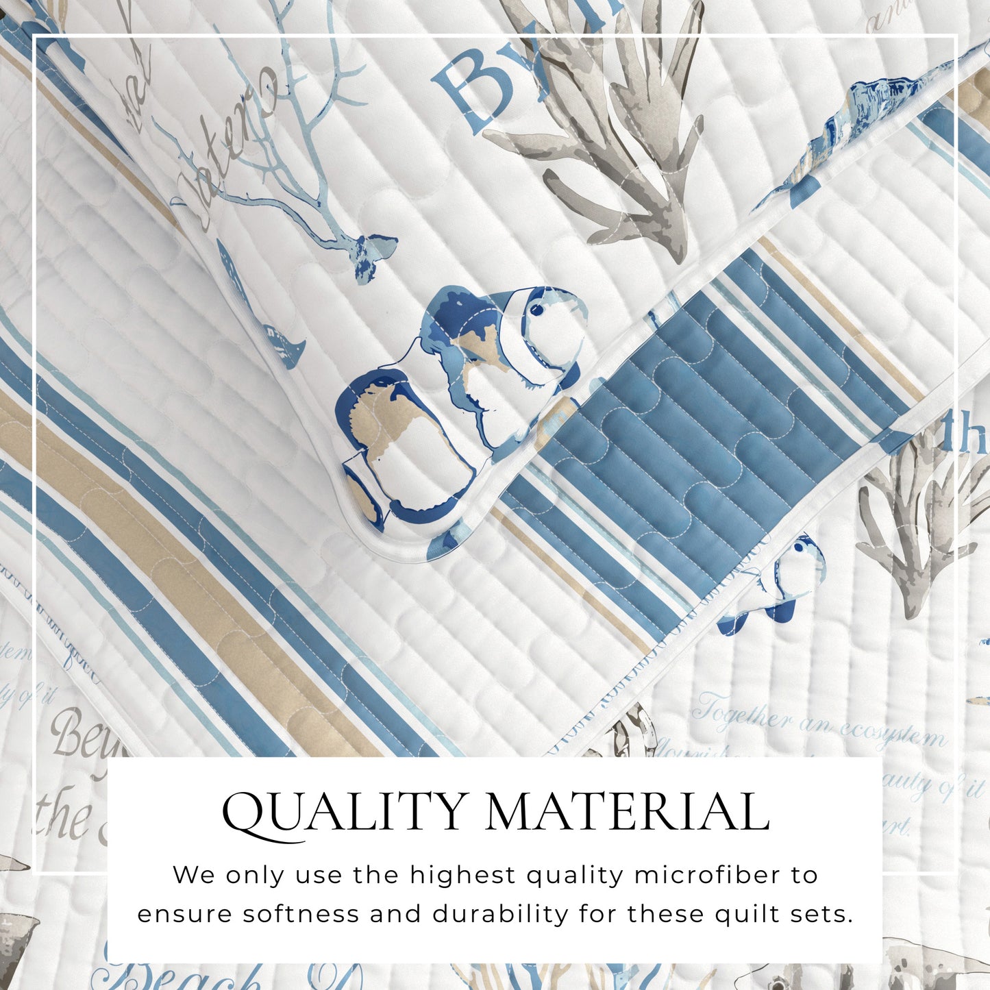 Stripe & Ocean Story Coastal Quilt Set - New Castle Collection