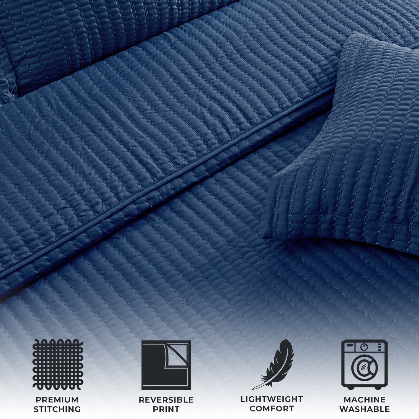 3-Piece Solid Quilt - Alicia Collection
