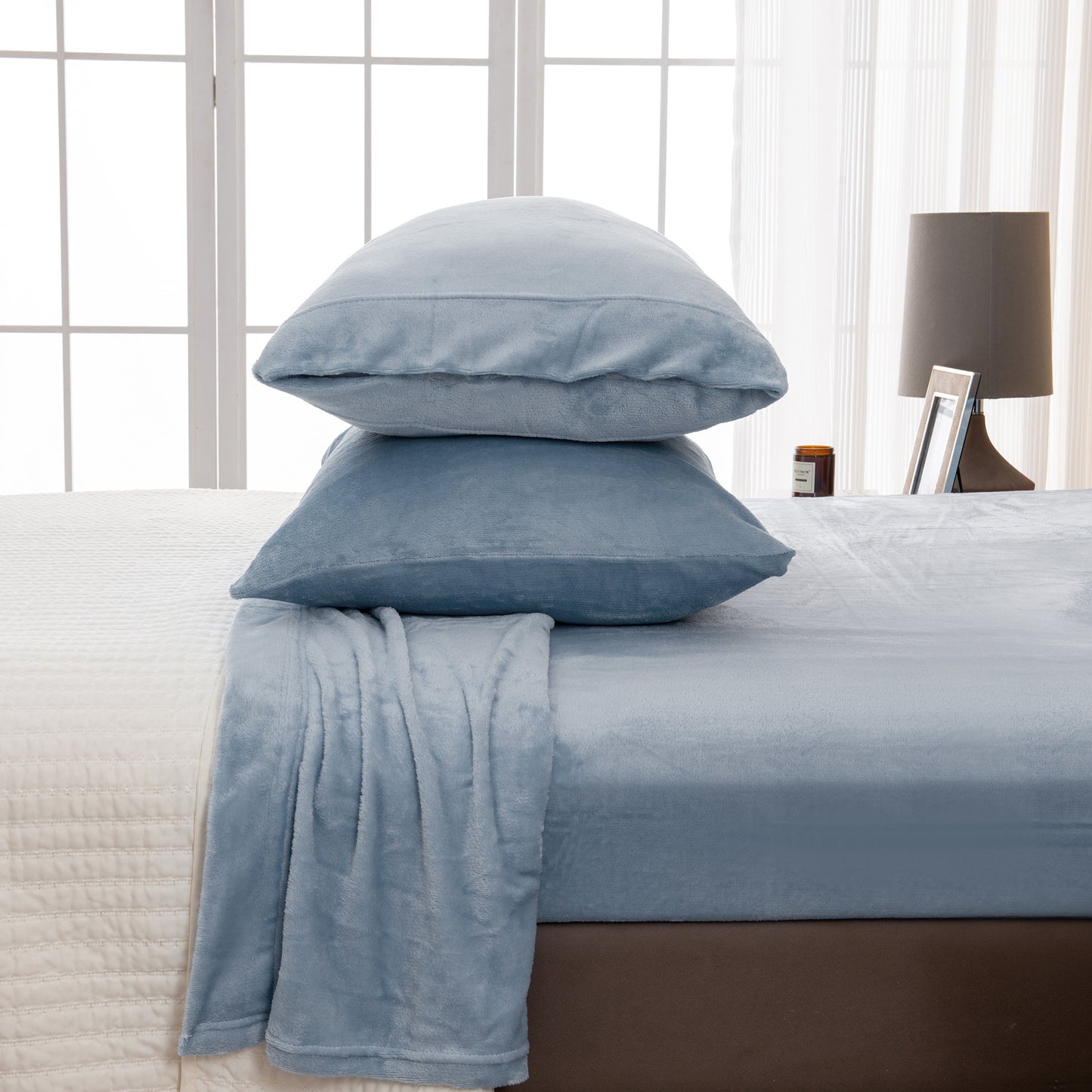 4-Piece Solid Plush Sheet - Velvet Luxe Collection