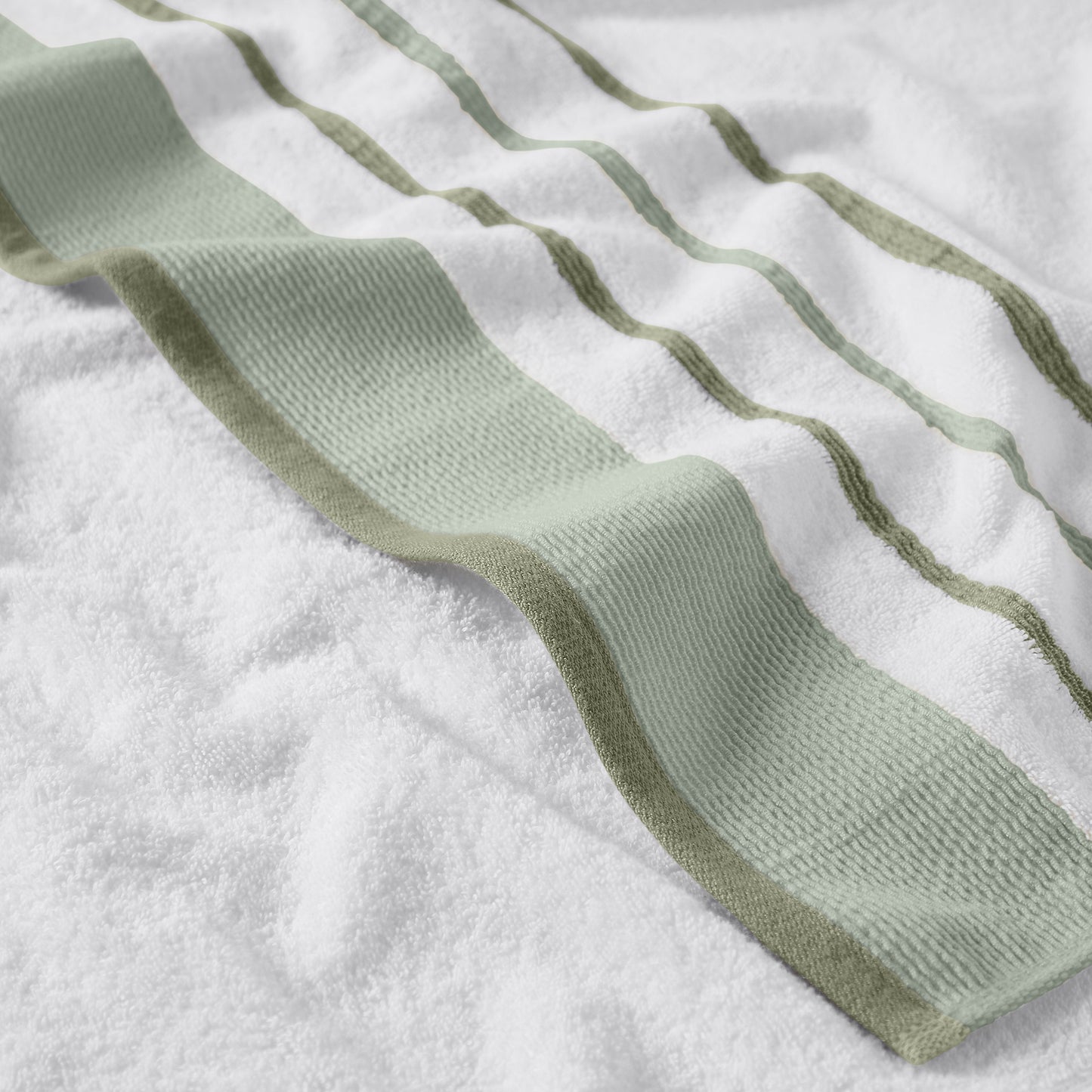 4 Pack Cotton Stripe Bath Towel Set - Noelle Collection