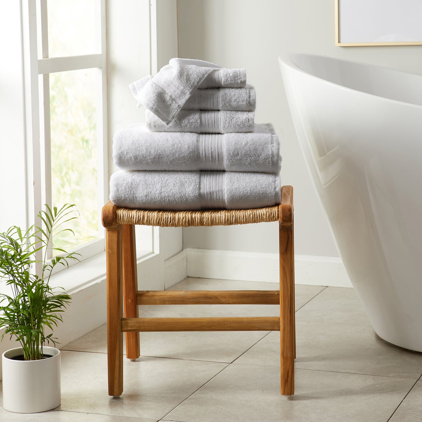 6 Pack Cotton Hand Towels - Cooper Collection