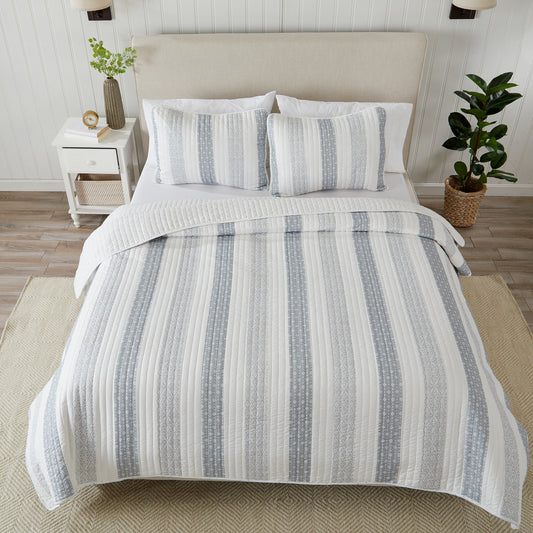 3-Piece Stripe Quilt - Adele Collection
