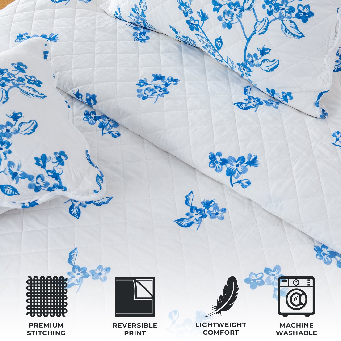 3-Piece Floral Quilt - Raelynn Collection