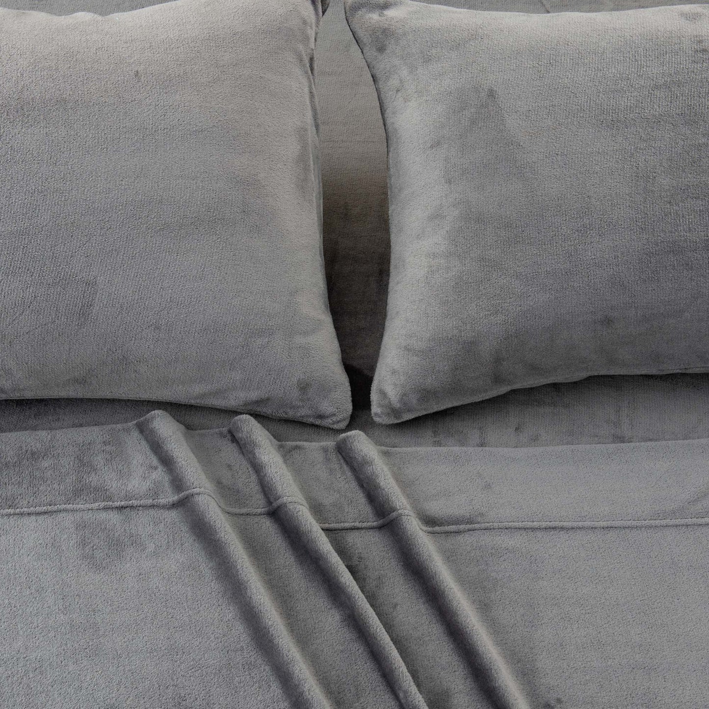 4-Piece Solid Plush Sheet - Velvet Luxe Collection