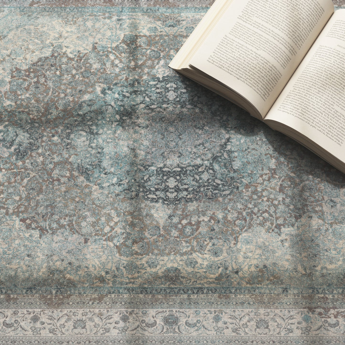 Ultra Soft Distressed Boho Inspired Machine Washable Area Rug
