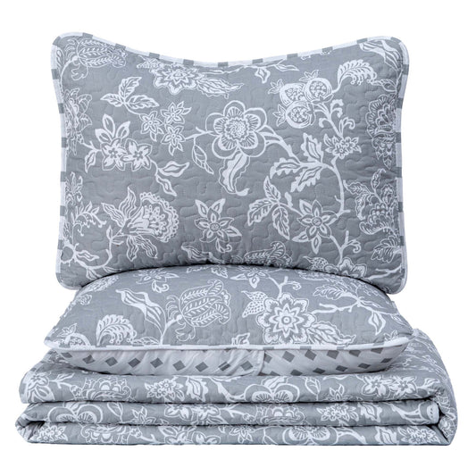3-Piece Floral Quilt - Emma Collection