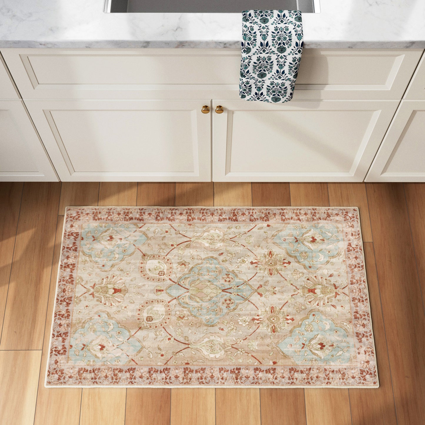 Ultra Soft Distressed Boho Inspired Machine Washable Area Rug