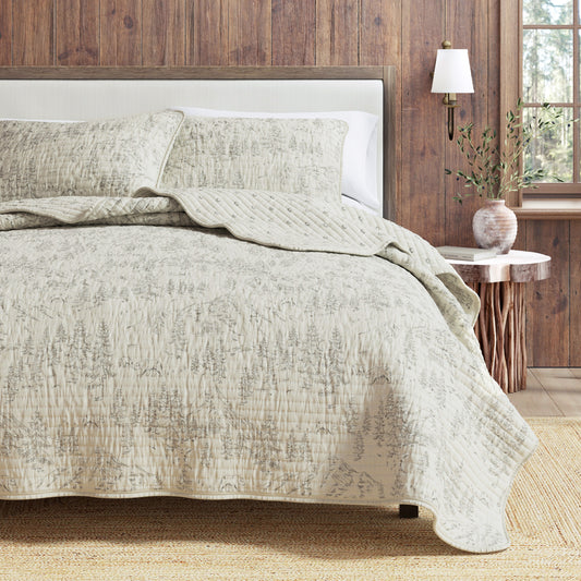 3 Piece Lodge Printed Quilt - Moonlight Ridge