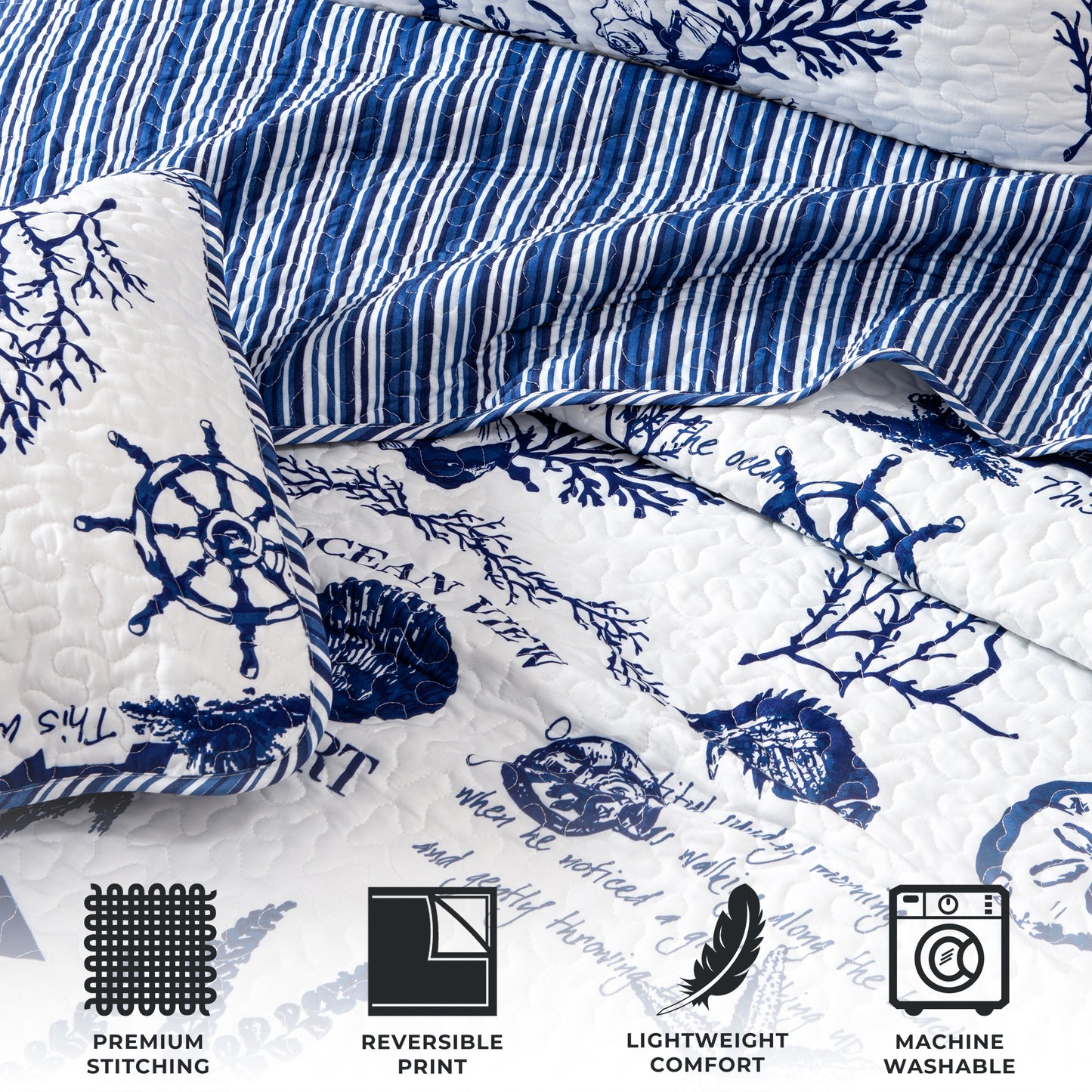 3-Piece Coastal Quilt - Catalina Collection