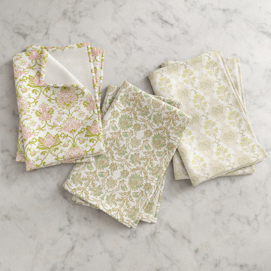 100% Cotton Floral Kitchen Dish Towel Set (Set of 6)