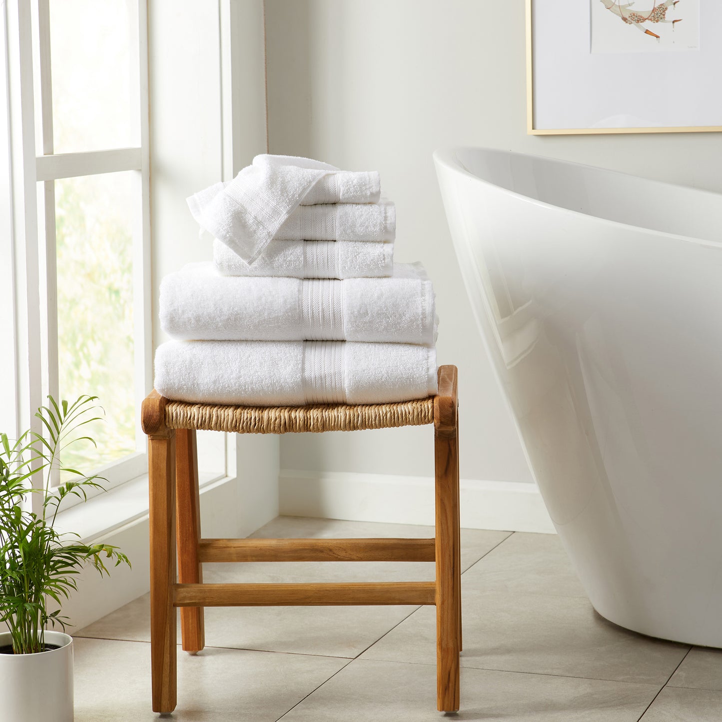 6 Pack Cotton Hand Towels - Cooper Collection
