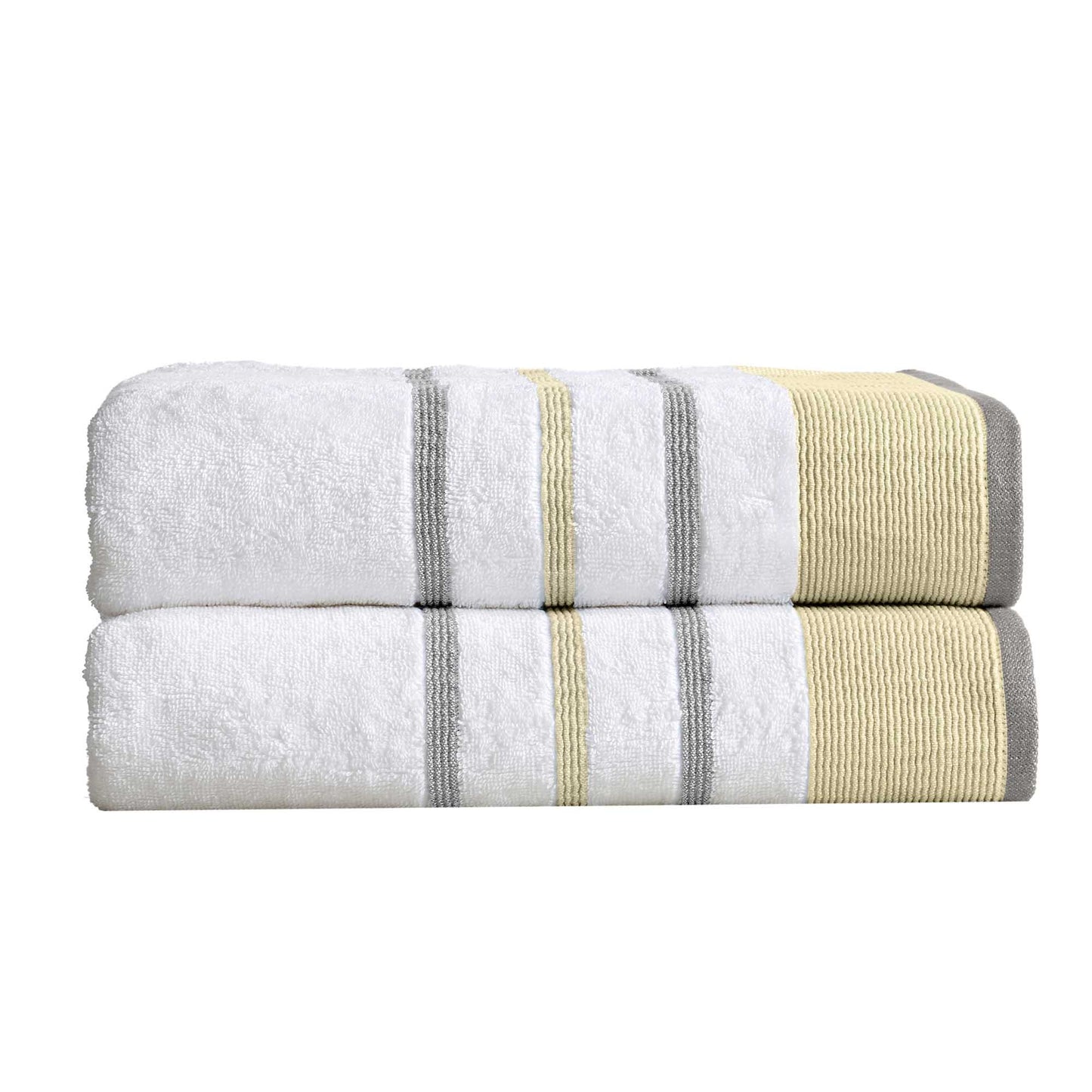 2 Pack Cotton Stripe Bath Sheet Set - Noelle Collection