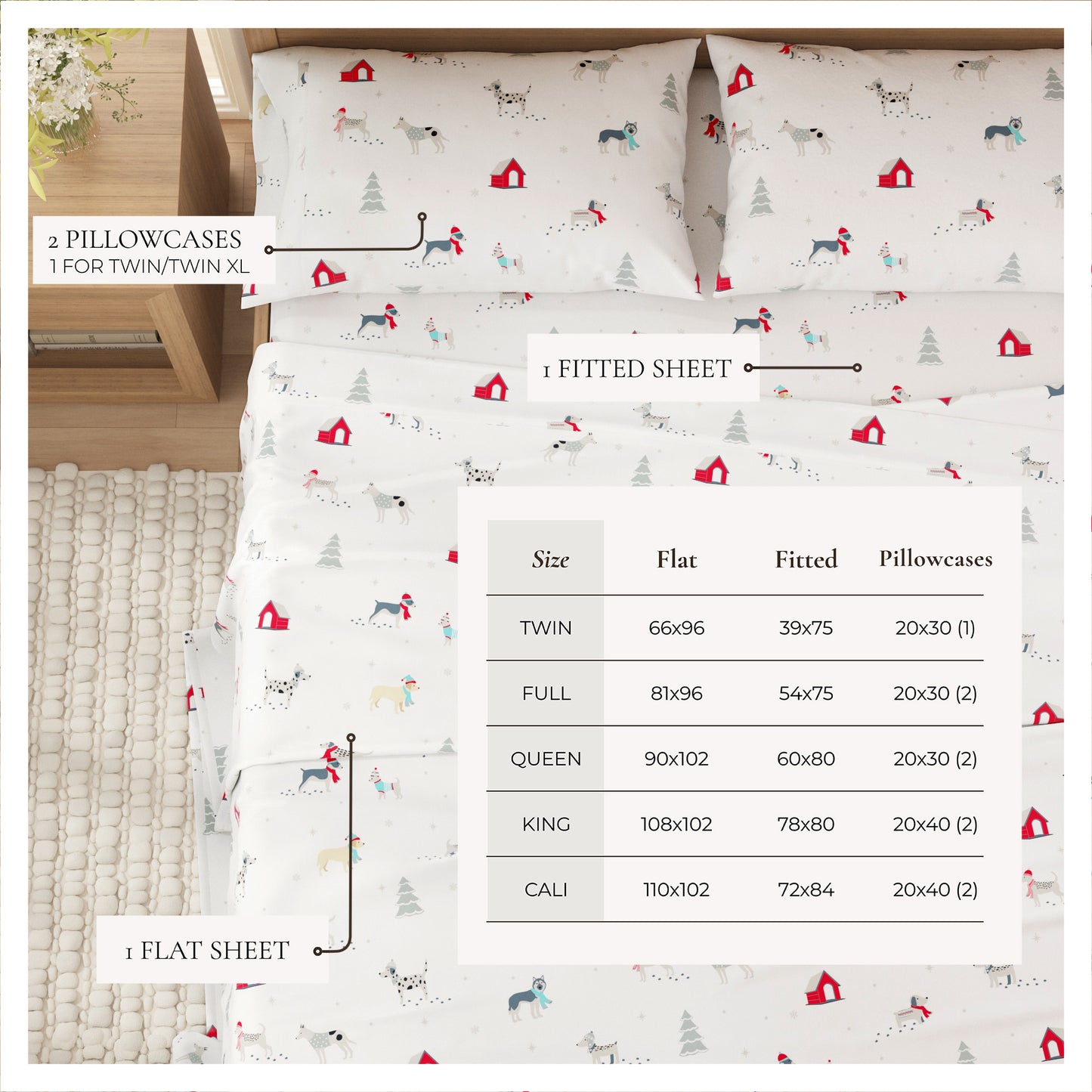4-Piece Turkish Cotton Flannel Sheet - Whittaker Collection