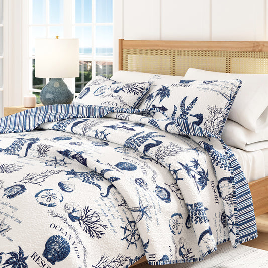 3-Piece Coastal Quilt - Catalina Collection