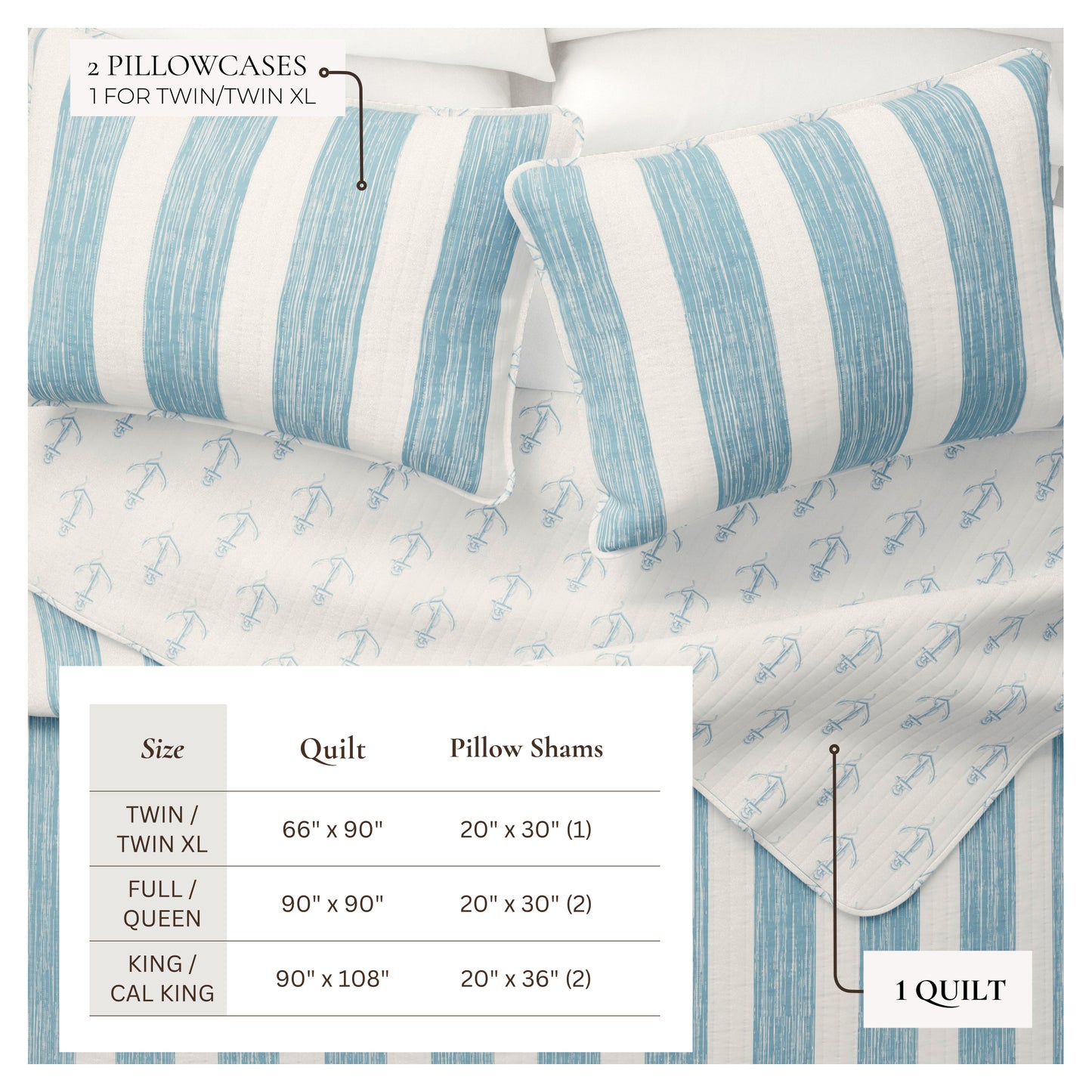 3-Piece Coastal Quilt - Casco Bay Collection
