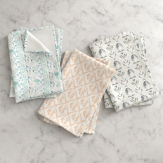 100% Cotton Coastal Kitchen Dish Towel Set (Set of 6)