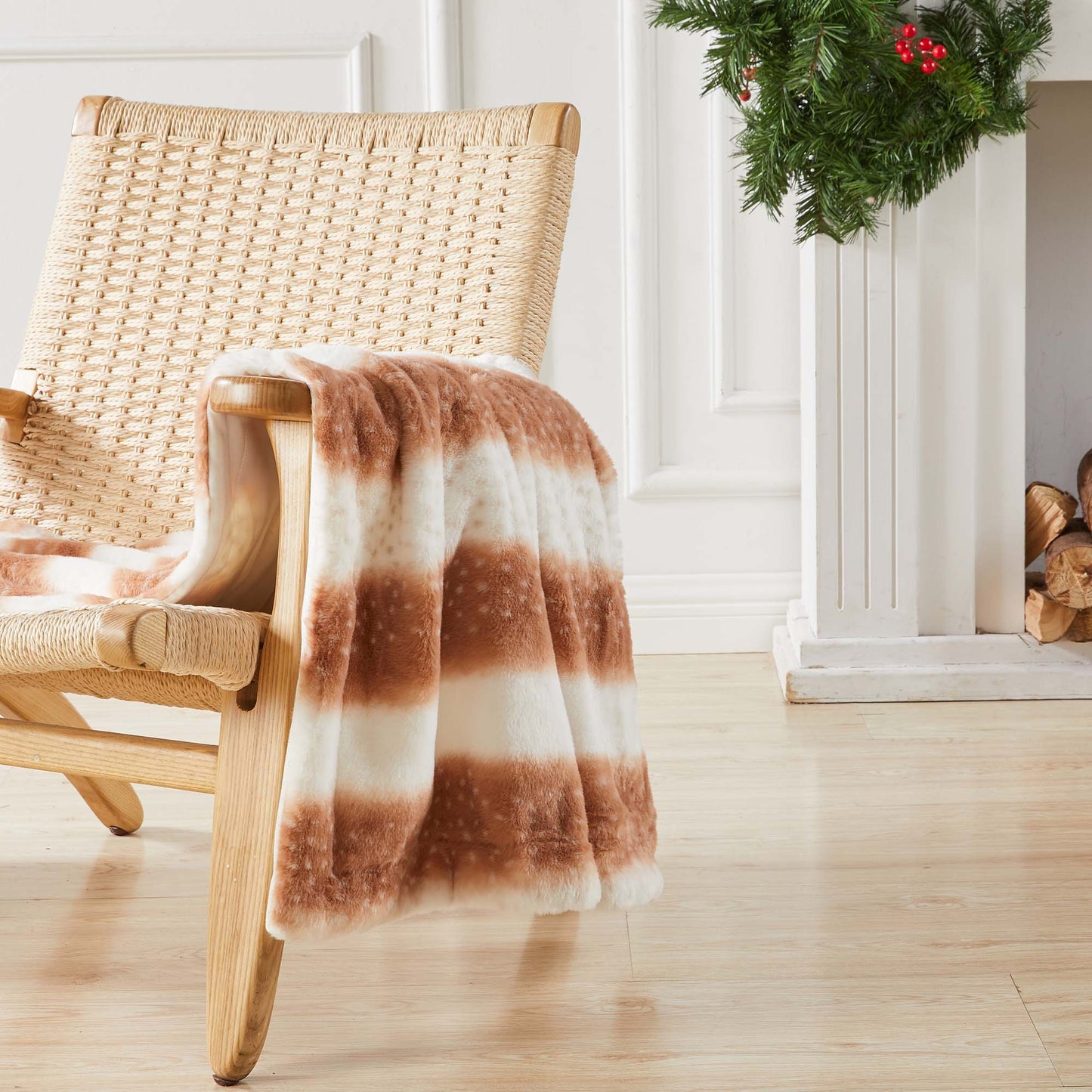 Faux Fur Printed Throw Blanket - Aaliyah Collection