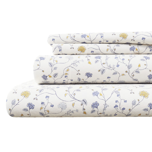 Turkish Cotton Flannel Sheet Set - Winter Floral Collection