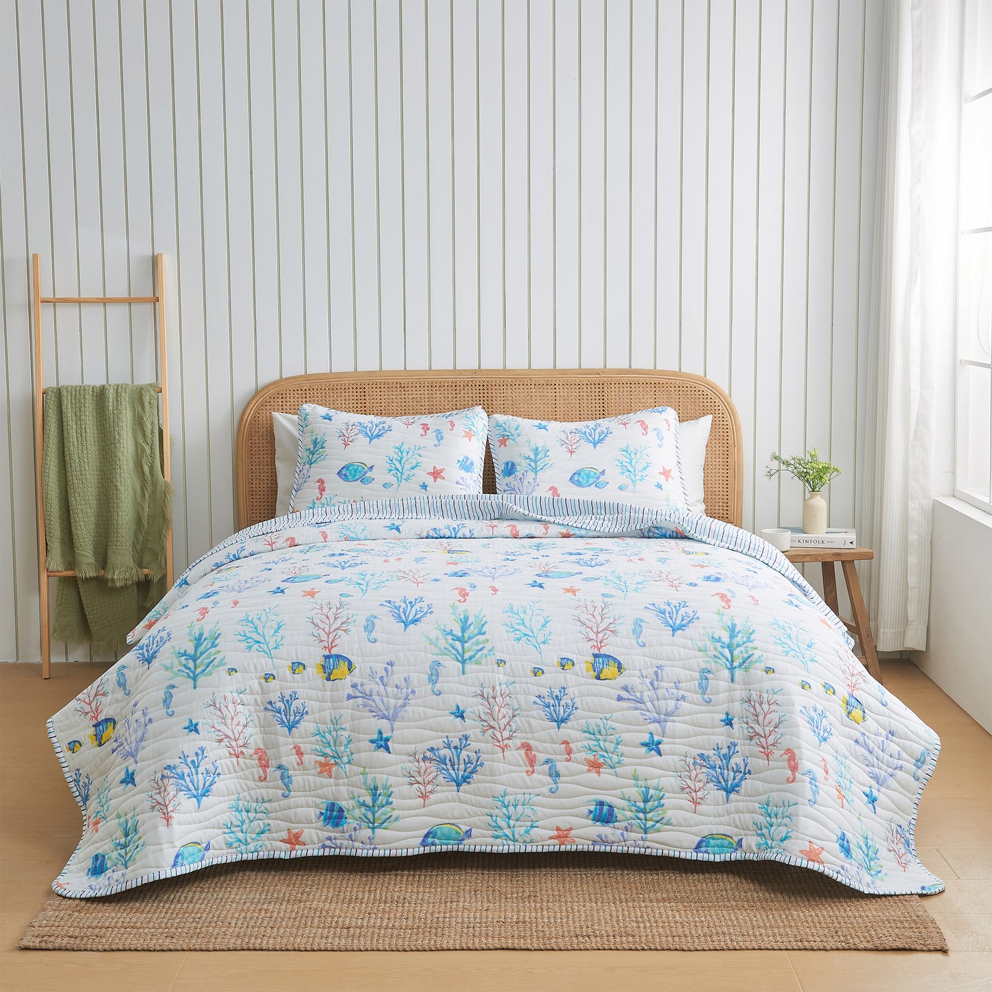 Colorful Coastal Seascape Quilt Set - Ryanne Collection