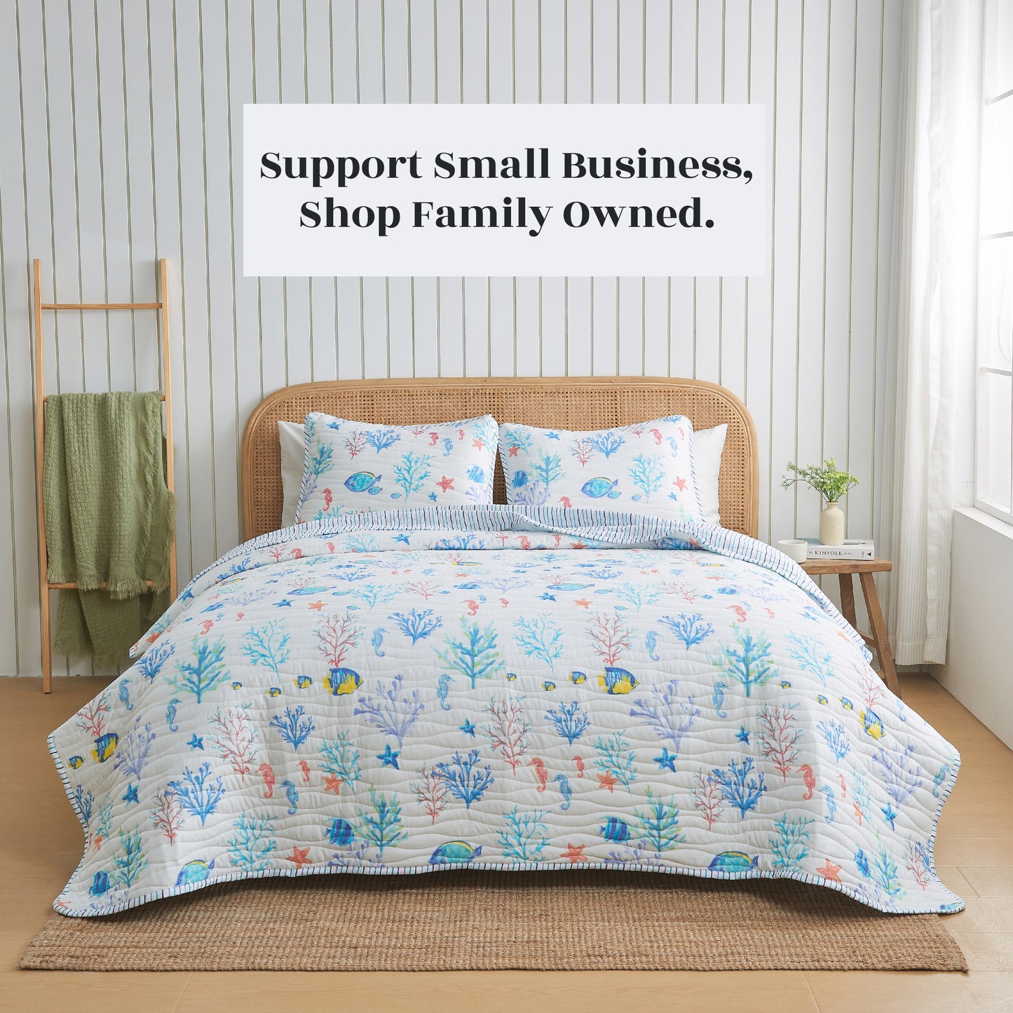 Colorful Coastal Seascape Quilt Set - Ryanne Collection