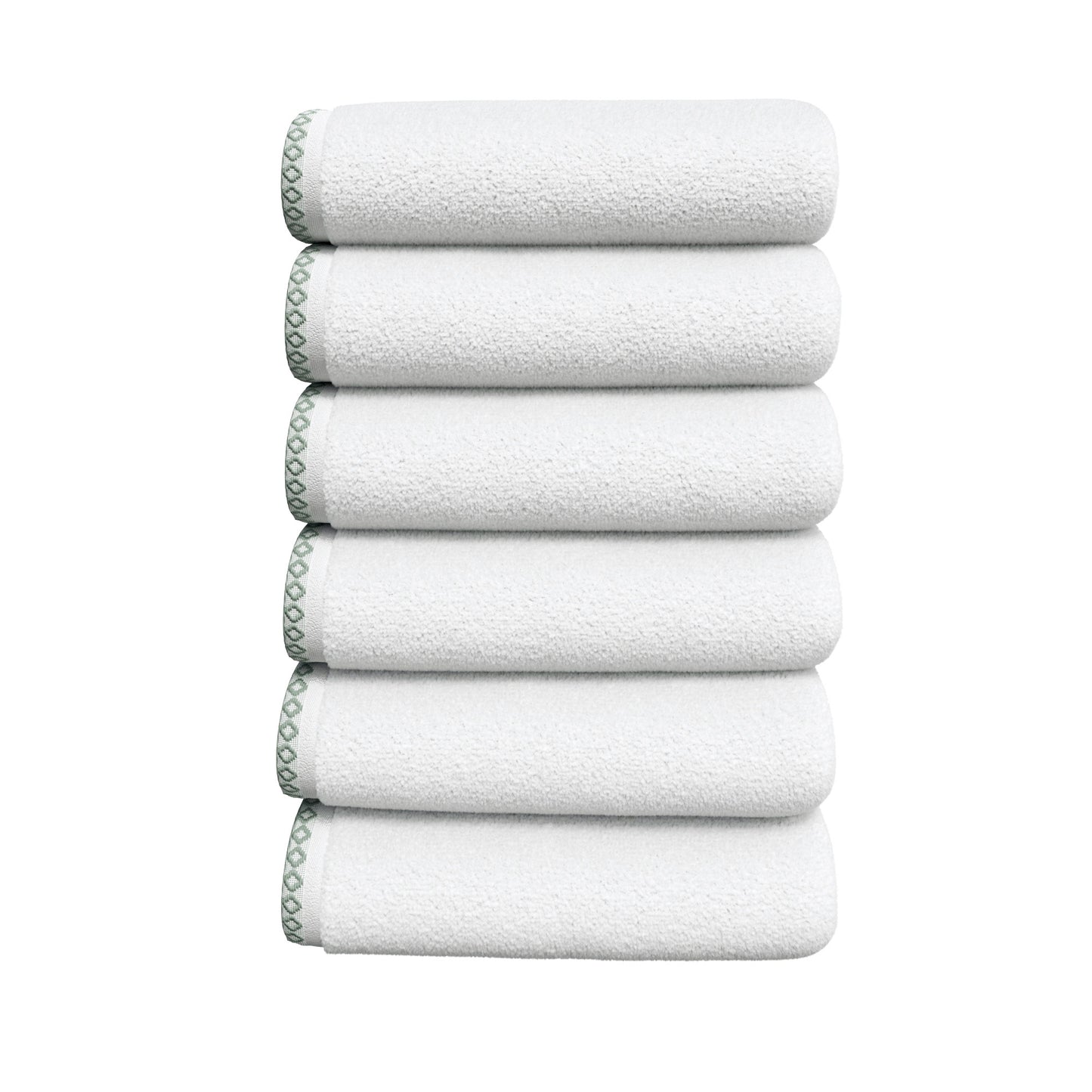 Cotton Border-Stitched 6-Piece Towel Set - Valery Collection