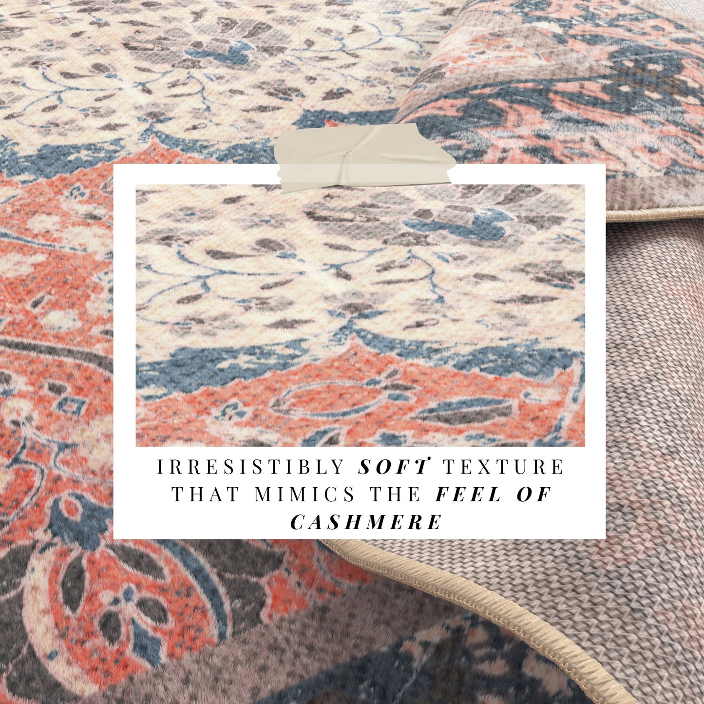 Ultra Soft Distressed Boho Inspired Machine Washable Area Rug