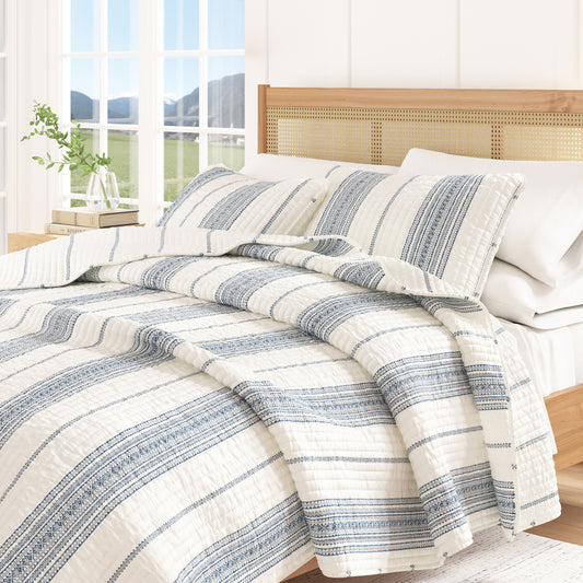 3-Piece Stripe Quilt - Wesley Collection