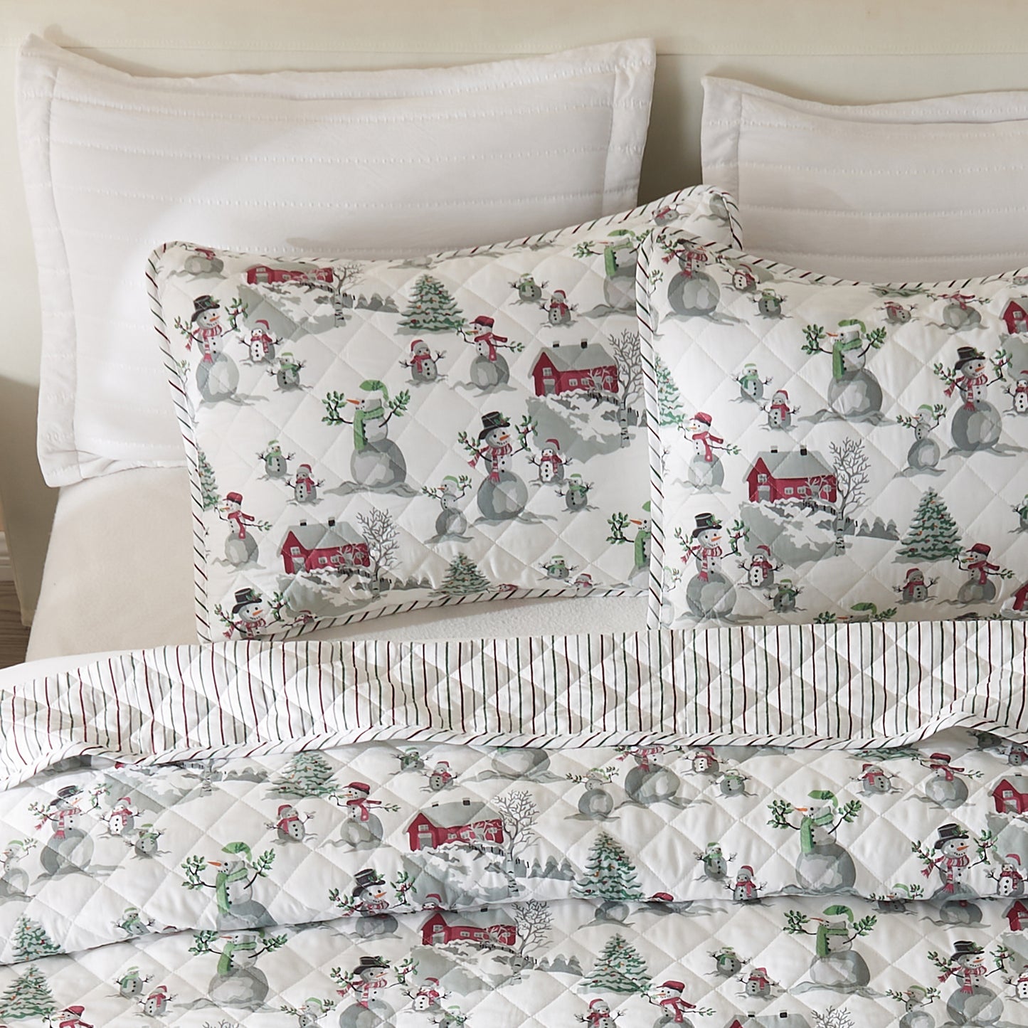 3 Piece Holiday Printed Quilt - Alfie Collection