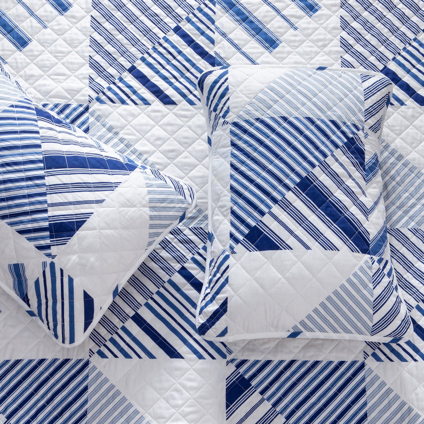 3-Piece Navy Stripe Quilt - Midnight Bay Collection