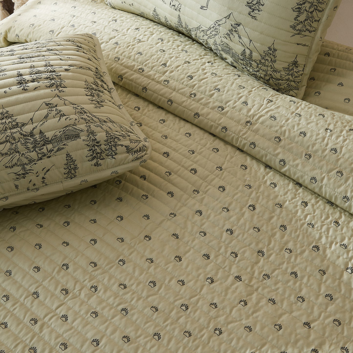 3 Piece Lodge Printed Quilt - Moonlight Ridge