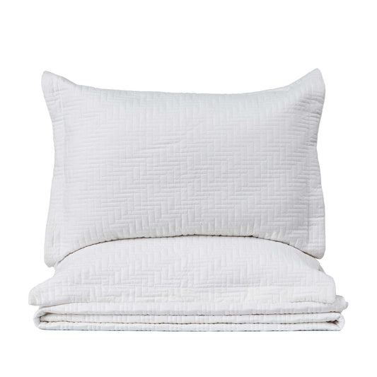 3-Piece Herringbone Stitched Quilt - Louise Collection