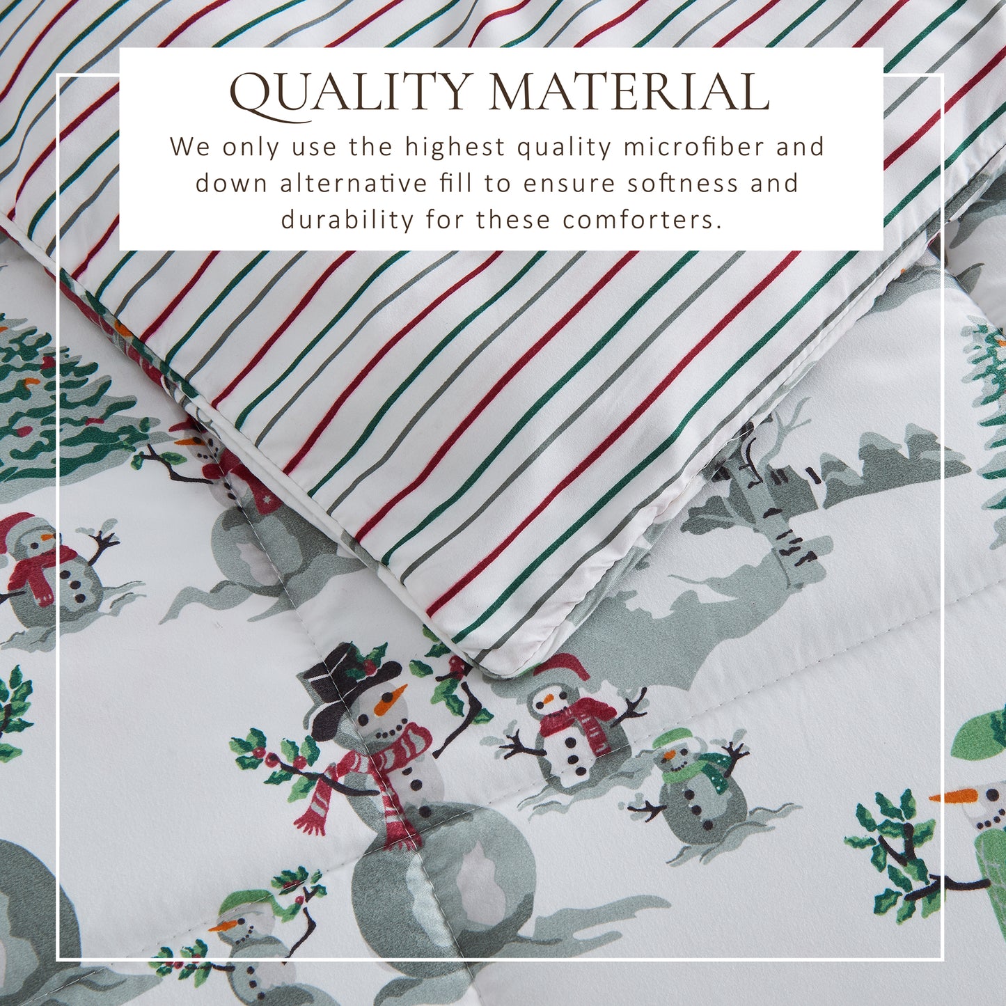 Reversible Christmas Comforter and Sham Set - Holiday / Lodge Odette Collection