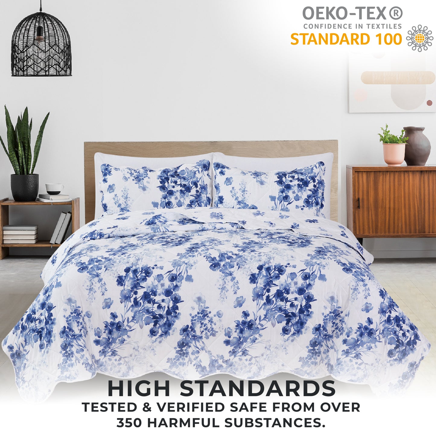 Watercolor Leaves 3 Piece Quilt Set - Jacqueline Collection