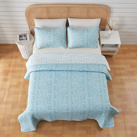 Blue Floral Quilt Set - Senna Collection
