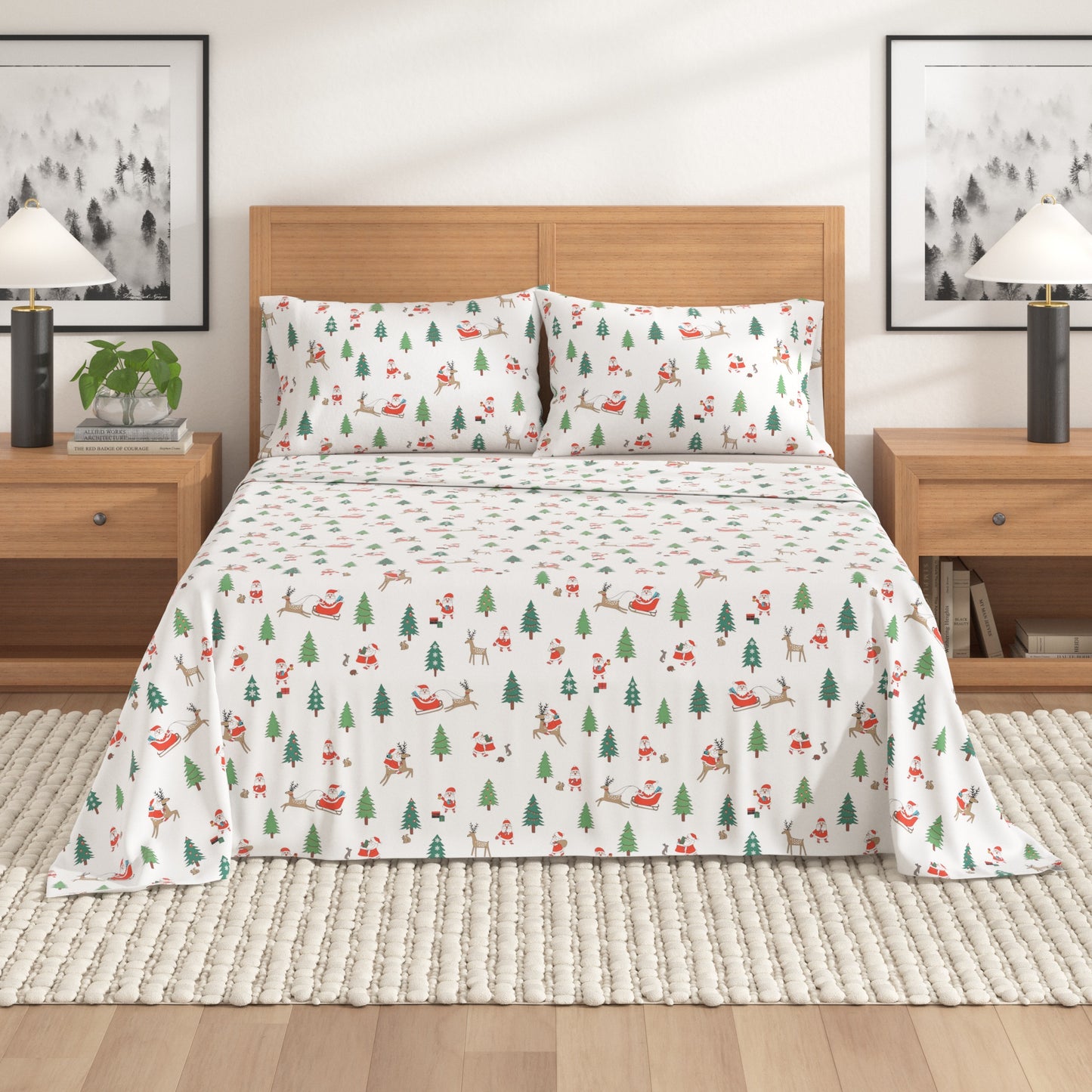 4-Piece Turkish Cotton Christmas Flannel Sheet - Whittaker Collection