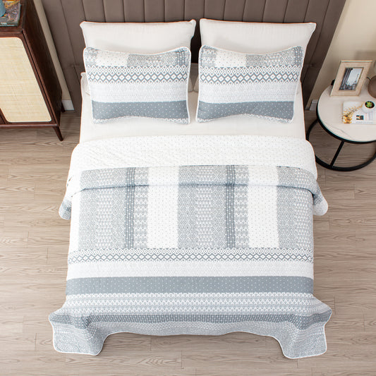 3-Piece Stripe Quilt - Dorothea Collection