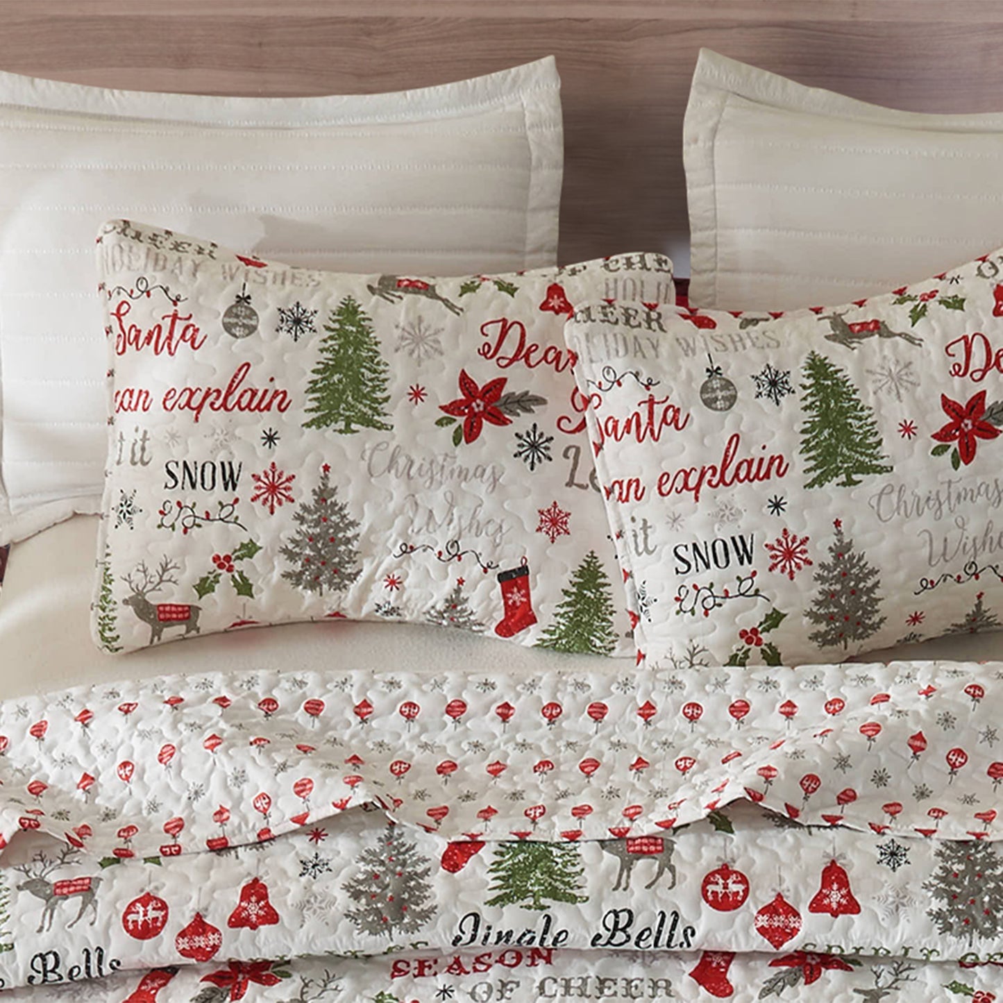 Holiday 3 Piece Quilt Set - Carol Collection
