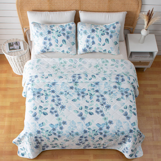 Miranda Collection 3 Piece Floral Quilt Set