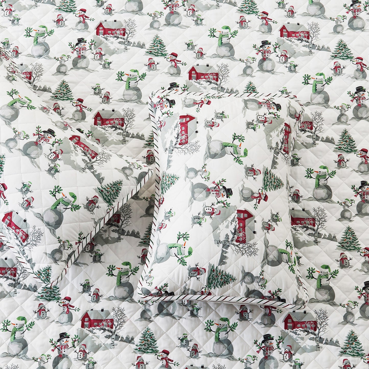 3 Piece Holiday Printed Quilt - Alfie Collection