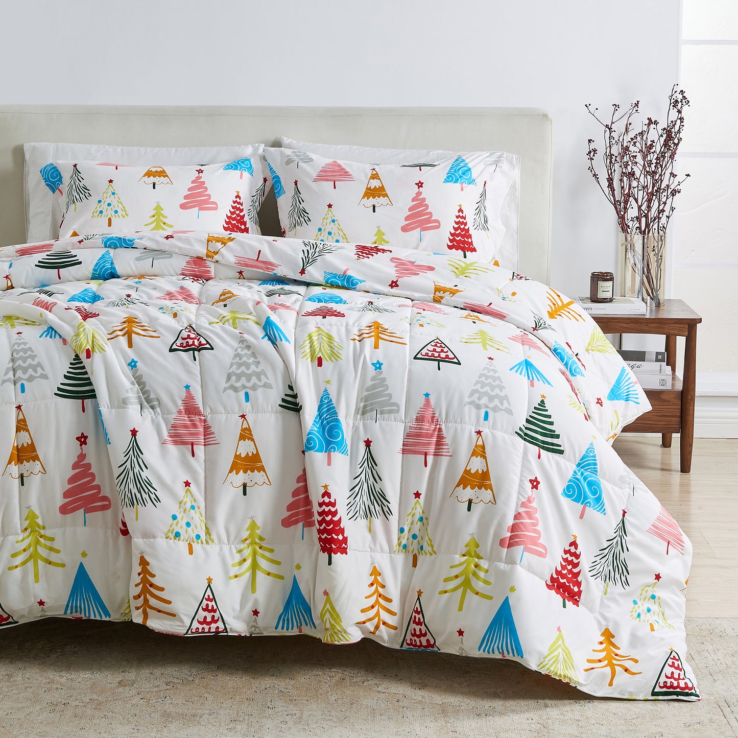 Reversible Christmas Comforter and Sham Set - Holiday / Lodge Odette Collection